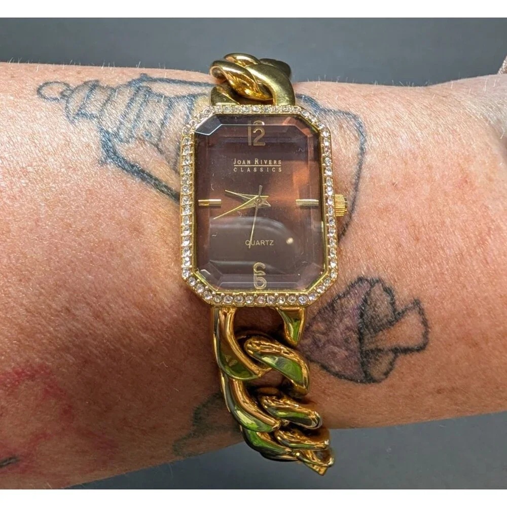 Joan Rivers Classics Ladies Quartz Watch Brown Diamond Dial Untested
